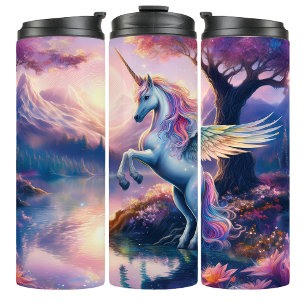 Funkelnde Magisches Einhorn Fantasy Reise Tumbler Thermosbecher