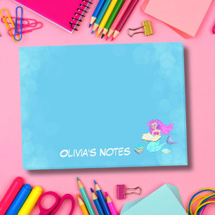 Funkelnde Meerjungfrau Mit Brille Namensschild  Post-it Klebezettel