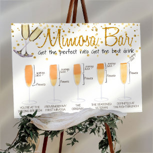 Funkelnde Mimosa-Bar-Braut-Brunch-Tafel Poster