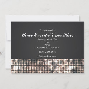 Funkelnde Pailletten Schwarze Glam Hochzeit Einlad Einladung