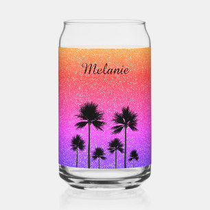 Funkelnde Palmen Personalized Dosenglas
