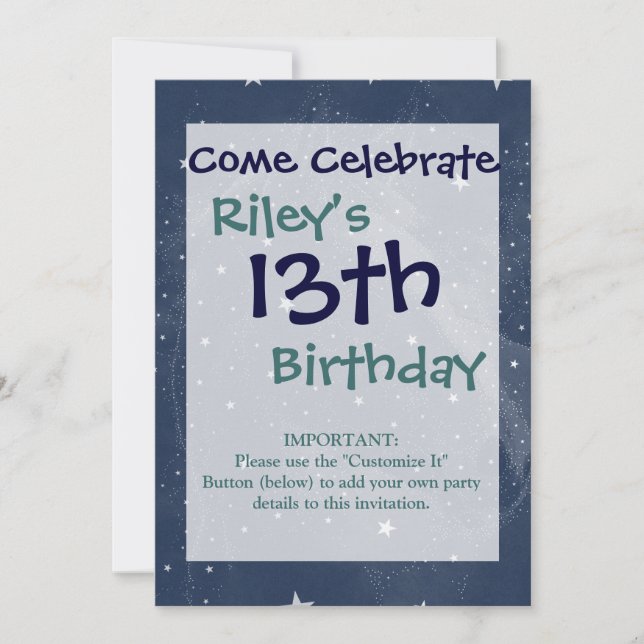 Funkelnde Pferdekonstellation Stars Mitternacht Bl Einladung (Vorderseite)