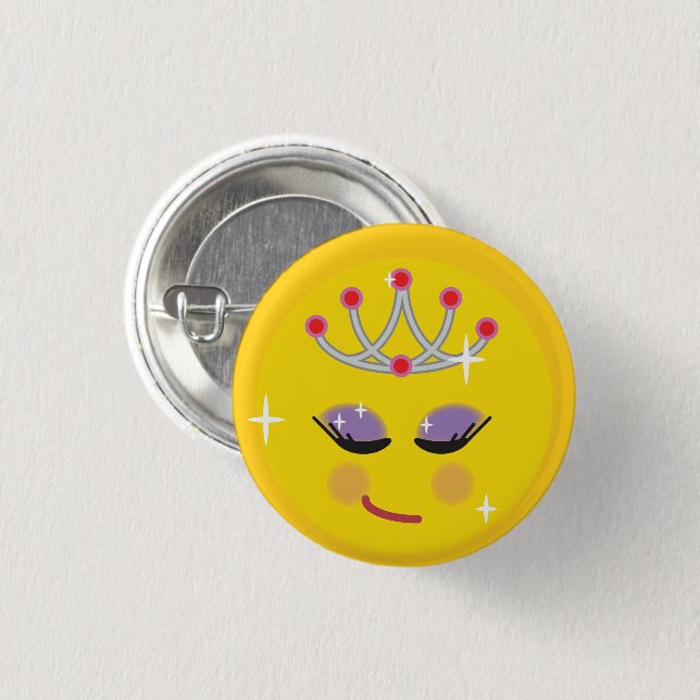 Funkelnde Prinzessin Emoticon Button (Vorne & Hinten)