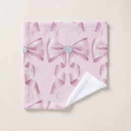 Funkelnde Rosa Coquette-Schleife 1. Waschlappen
