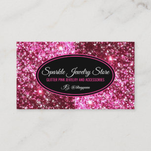 Funkelnde Rosa Glitz Glam Schmuck Visitenkarte