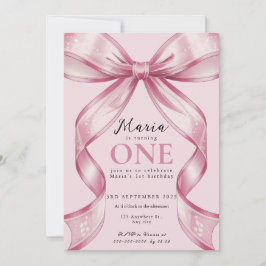 Funkelnde Rosa Kokette Schleife 1. Einladung