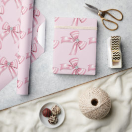 Funkelnde Rosa Koketten-Schleife 1. Geschenkpapier