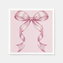 Funkelnde Rosa Koketten-Schleife 1. Serviette