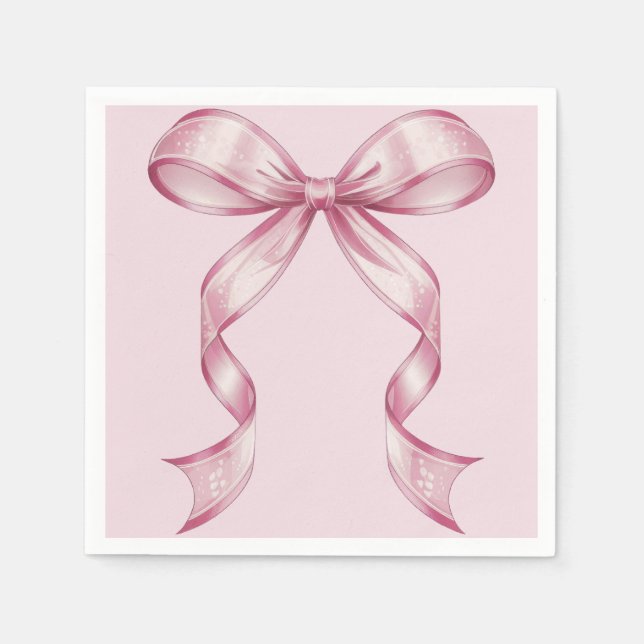 Funkelnde Rosa Koketten-Schleife 1. Serviette (Vorderseite)