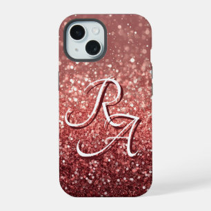 Funkelnde rosa Rose Glitter mit benutzerdefinierte iPhone 15 Hülle