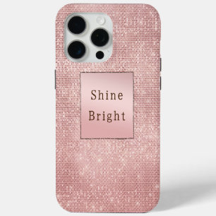 Funkelnde Rose Gold Glam Braun Glitter iPhone 15 Pro Max Hülle
