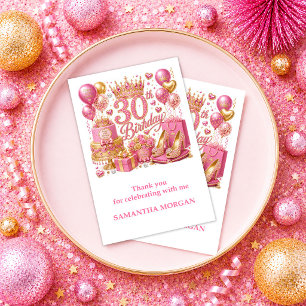 Funkelnde Roségold-Rosa-Gold 30. Geburtstag Danke