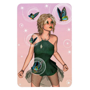 Funkelnde Schmetterlingsfee Fantasy-Kunst Magnet