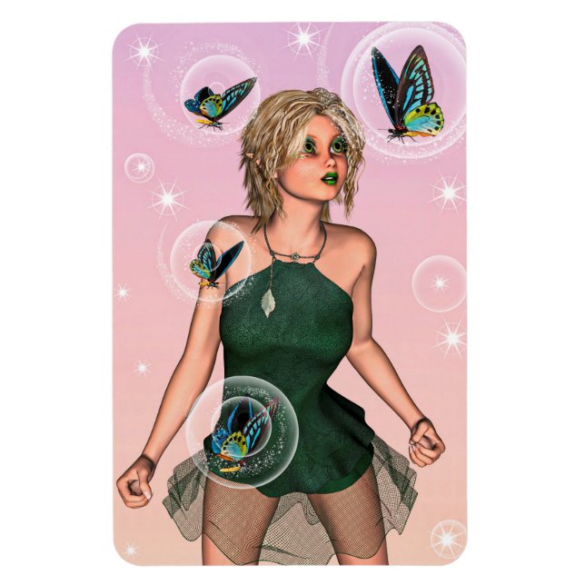 Funkelnde Schmetterlingsfee Fantasy-Kunst Magnet (Vertikal)