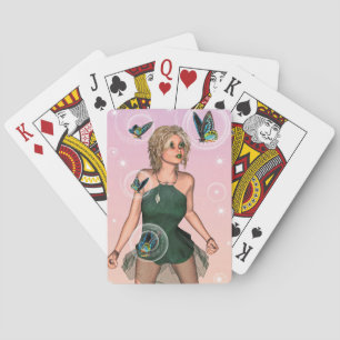 Funkelnde Schmetterlingsfee Fantasy-Kunst Spielkarten