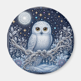 Funkelnde Schneeeule Magnet