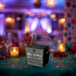Funkelnde schwarze Geschenkbox Geschenkschachtel