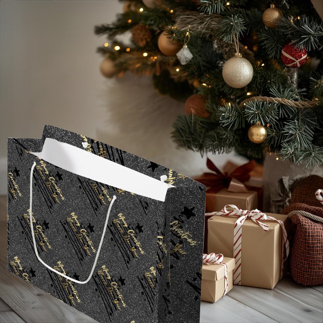 Funkelnde schwarze Geschenktasche Große Geschenktüte (Von Creator hochgeladen)