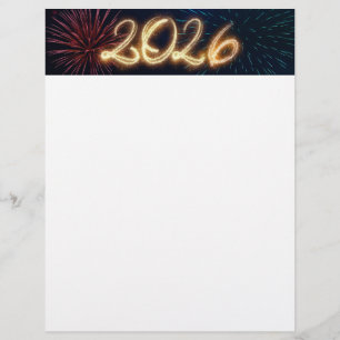 Funkelnde Silvester-Feuerwerke 2026 Briefbogen
