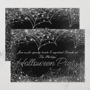 Funkelnde Spinnennetz-Halloween-Party-Einladungen Einladung