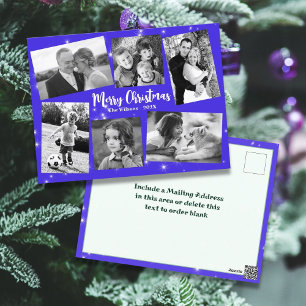 Funkelnde Sterne Foto Collage Frohe Weihnachten Postkarte