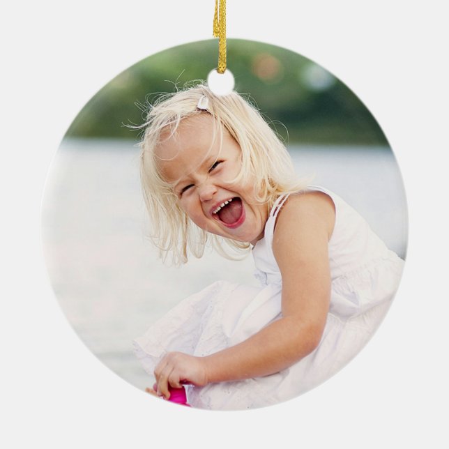 Funkelnde Sternexplosion-Feiertags-Foto-Verzierung Keramikornament (Hinten)