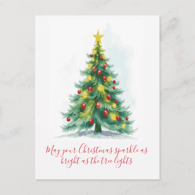 Funkelnde Weihnachtsbaum-Feiertage Feiertagspostkarte (Vorderseite)