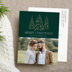 Funkelnde Winterkiefer Grün Frohe Weihnachten Foto