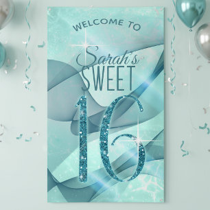 Funkelnde Wirbel Sweet Sixteen Türkis ID652 Banner