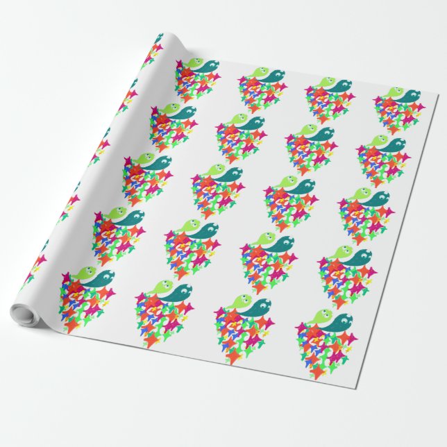 Funkelnde Yeti-Monster Geschenkpapier (Ungerollt)
