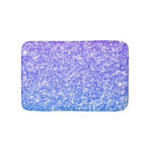 funkelnder blauer und Lila Glitzer Badematte