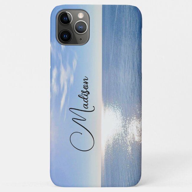 funkelnder Blue Ocean Individuelle Name Case-Mate iPhone Hülle (Rückseite)
