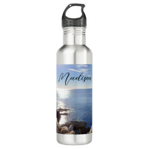 funkelnder Blue Ocean Individuelle Name Edelstahlflasche