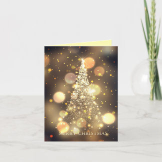 Funkelnder Bokeh Frohe Weihnachtsbaum Feiertagskarte