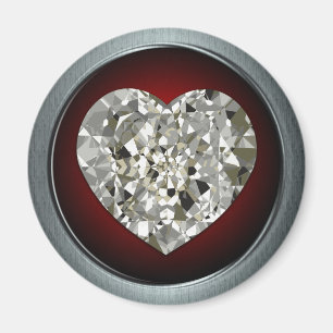 Funkelnder Diamant-Herz-Magnet Magnet
