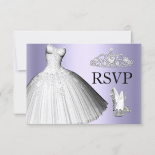 Funkelnder Glitter-Kleid & Absätze Quinceanera RSV Einladung