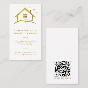 Funkelnder Hausreinigungsdienst QR Code Visitenkarte