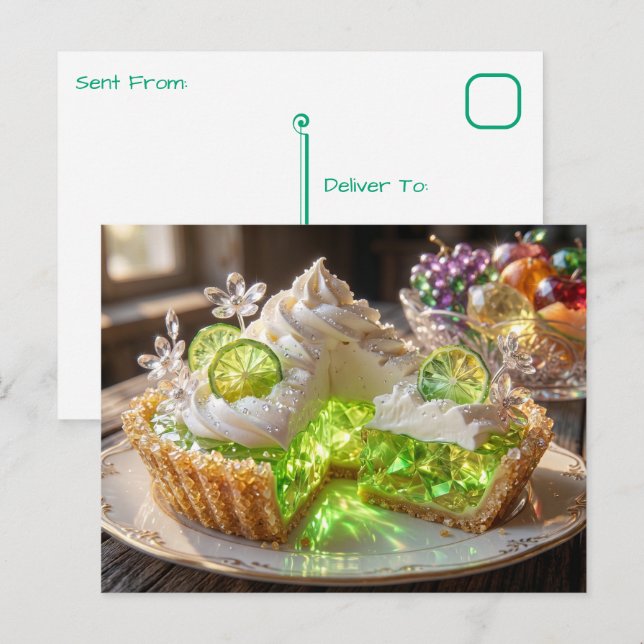 Funkelnder Kristall Key Lime Pie   Postkarte (Vorne/Hinten)