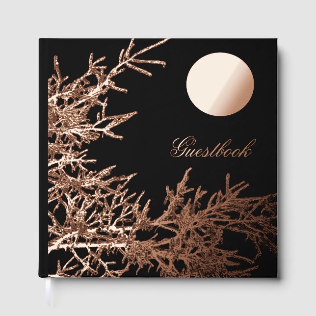 Funkelnder Kristallbaum im Mondlicht Gästebuch (Vorderseite)