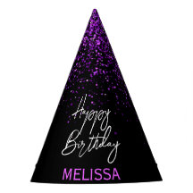 funkelnder Lila Glitzer Schwarz jedes Alters Gebur