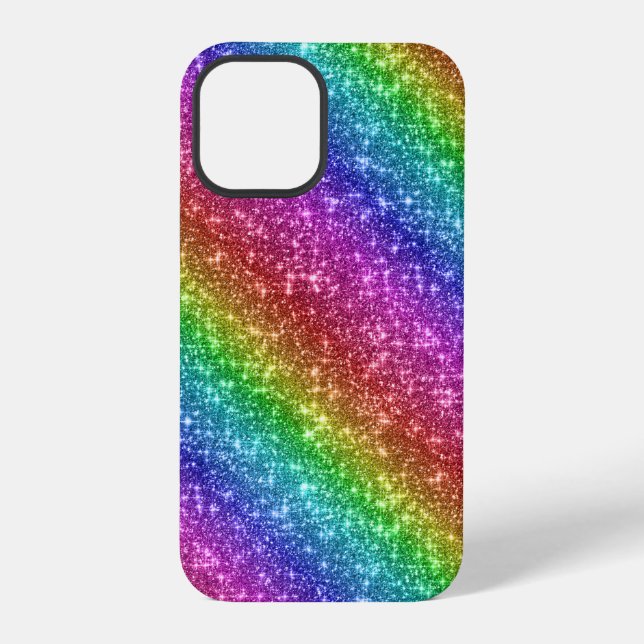 Funkelnder Regenbogen Glitter iPhone Hülle (Rückseite)