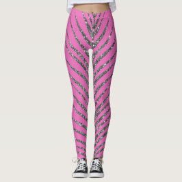 funkelnder rosa Glitzer Leggings