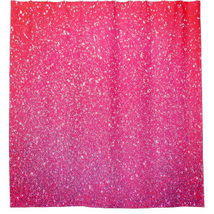 funkelnder rosa Roter Glitzer Ombre Niedlich farbi Duschvorhang