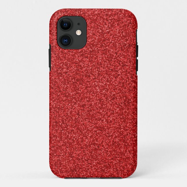 Funkelnder roter Glitzer Case-Mate iPhone Hülle (Rückseite)