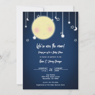 Funkelnder Stern Mond Himmels Baby Shower Einladun Einladung
