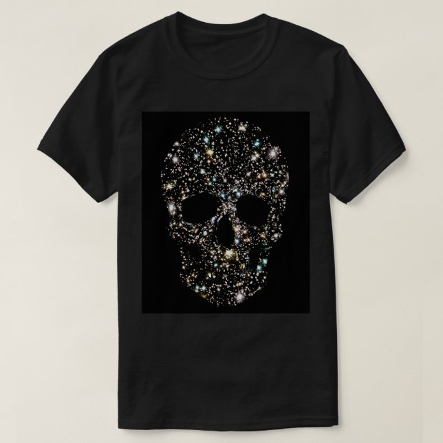 FUNKELNDER STERN-SCHÄDEL-T - SHIRT (Design vorne)