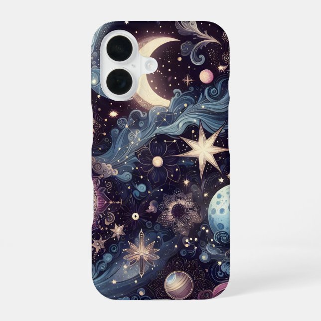 Funkelnder Sternenstaub iPhone 16 Hülle (Rückseite)