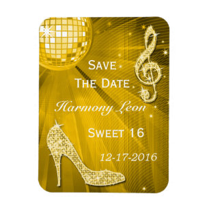 Funkelnder Stiletto-Absatz Sweet 16 Save The Date Magnet
