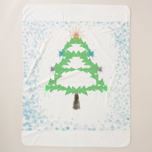 Funkelnder Weihnachtsbaum-Sherpa-Decke Sherpadecke (Vorderseite)