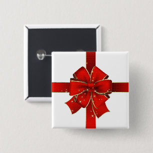 Funkelnder Weihnachtsbogen-Knopf Button